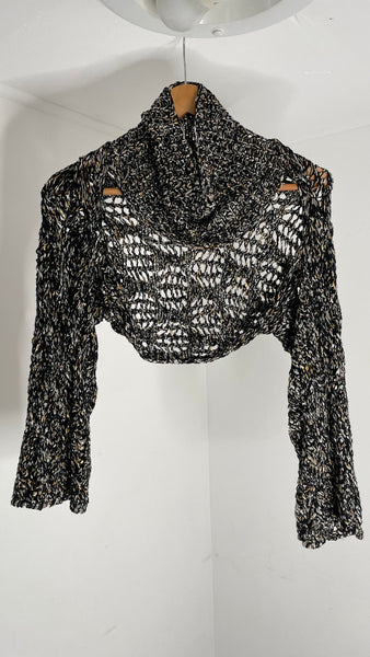 Metallic Knit Bolero O/S