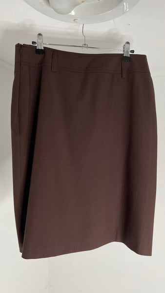 Brown Knee Skirt L