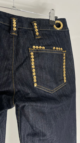 Gold Raw Jeans 26