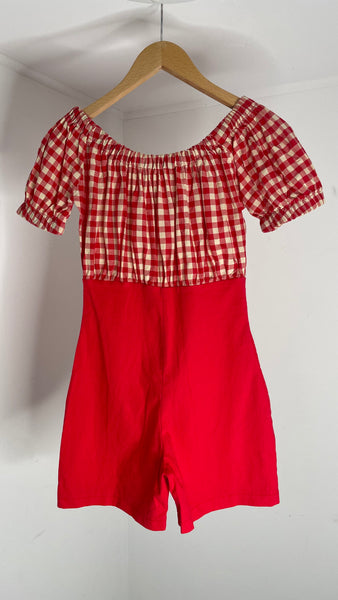 Red Gingham Romper S