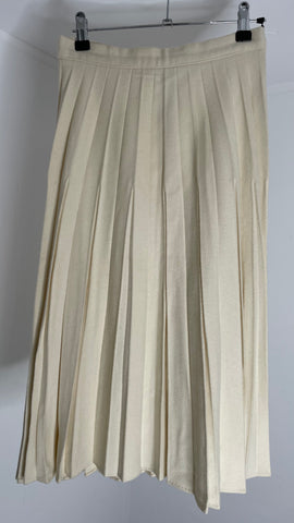 Cream Pleat Skirt S