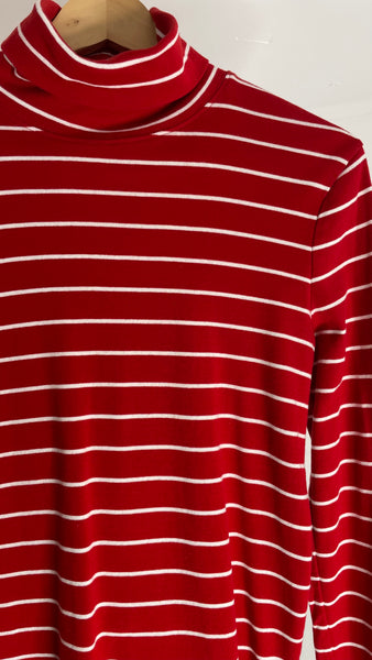 Red Stripes Turtleneck L