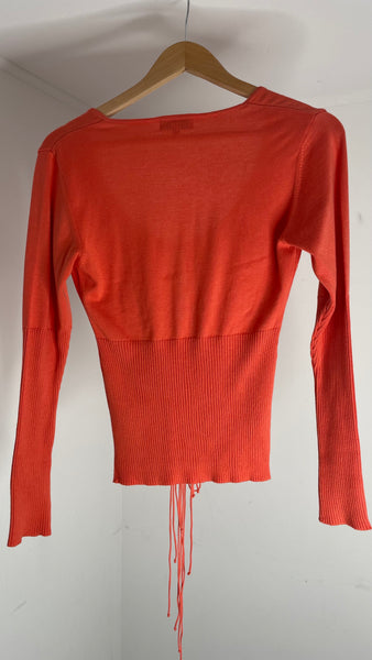 Coral Tie Sweater M