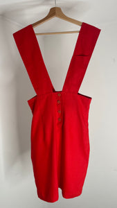 Red Overall Dress M