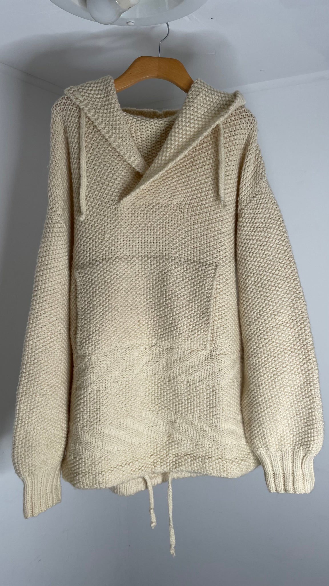 Cream Wool Hoodie XL