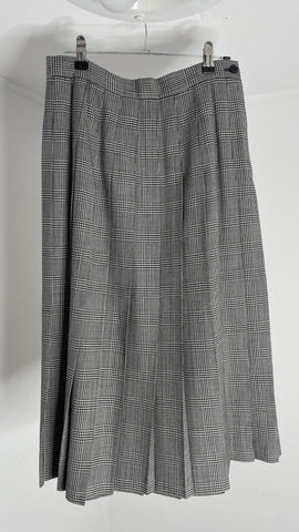 Wool Pleat Mid Skirt M