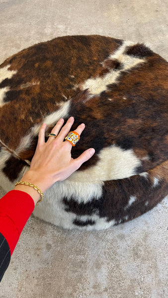 Cowhide Pouf