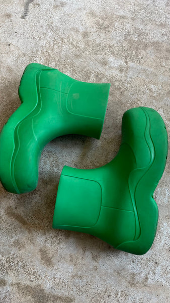 Bottega Veneta Green Puddle Boots 40