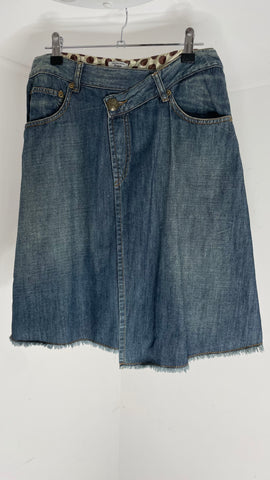 Denim Button Skirt M