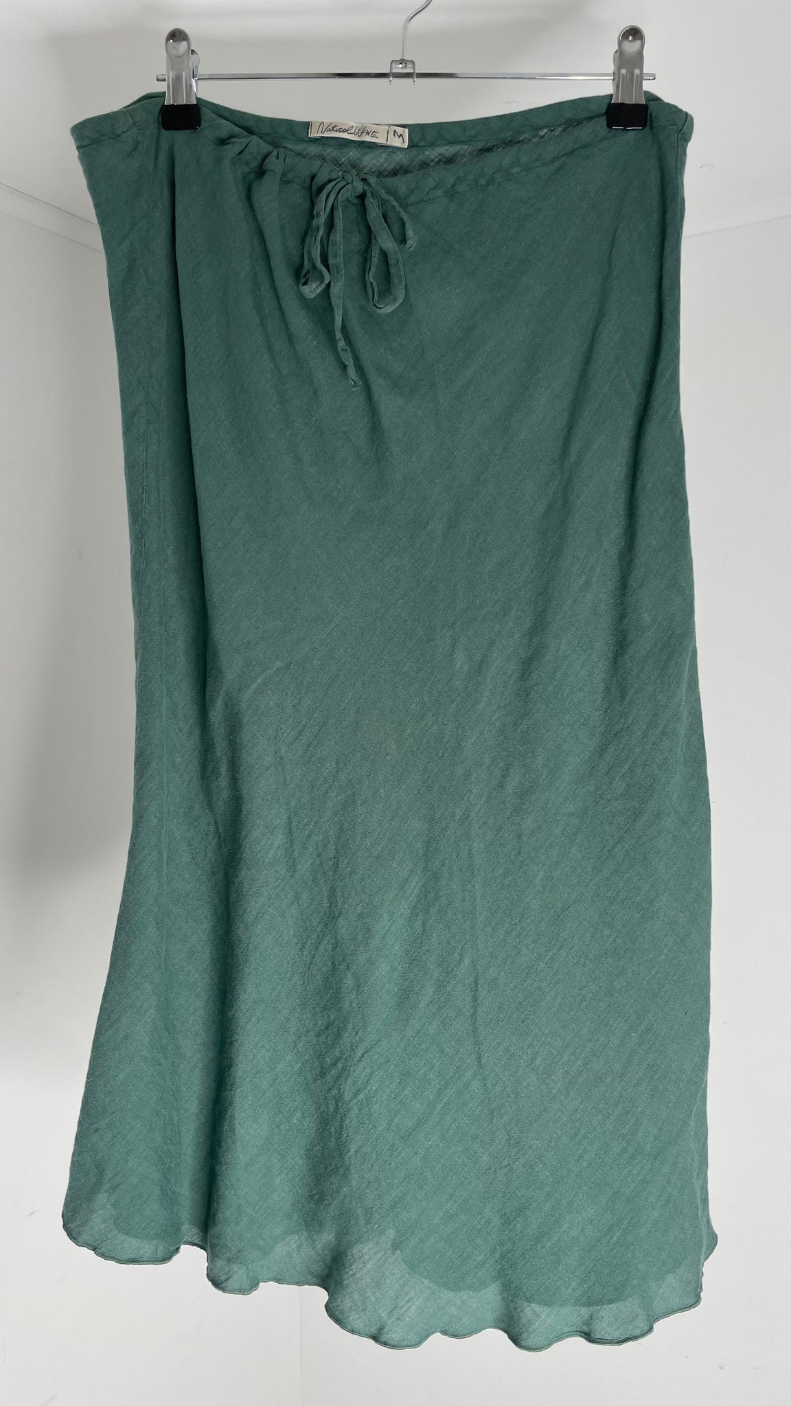 Teal Linen Skirt M