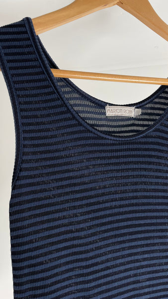 Mesh Stripes Tank Top M