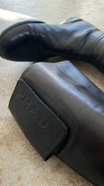 Prada Tall Zip Boots 37.5