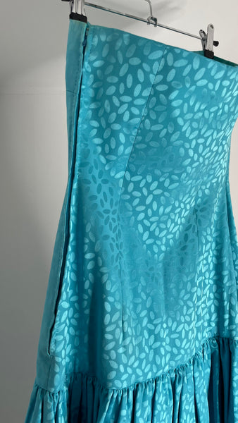 Aqua Silk Tube Dress M