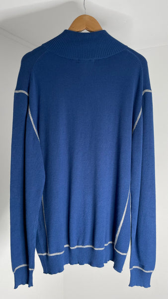 Blue Thread Zip Sweater L