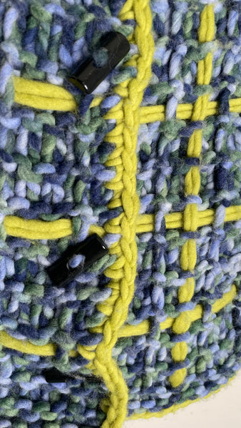 Lime Blue Knots Sweater M/L