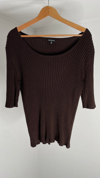 Chocolate Ribbed Top L