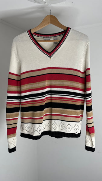 Red Stripes Sweater L