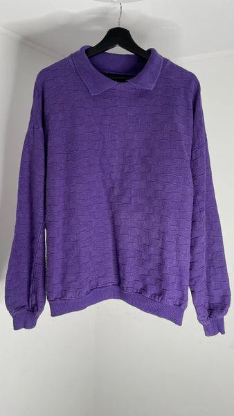 Purple Check Sweatshirt L