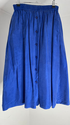 Cobalt Silk Skirt M