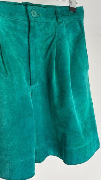 Teal Suede Shorts S/M