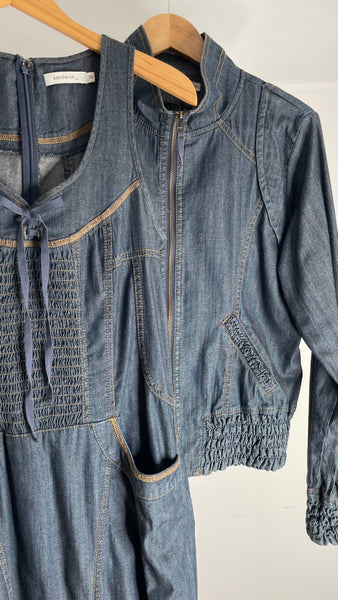 Denim Dress Jacket Set M