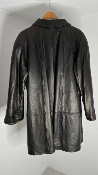 Espresso Leather Wide Jacket XL