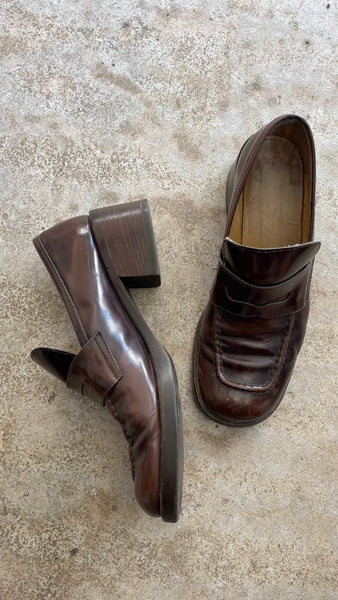 Brown Heel Loafers 39