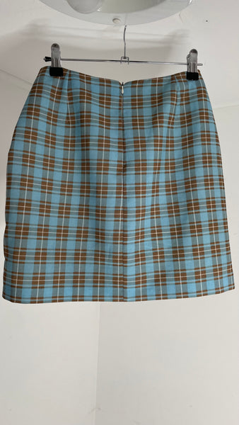 Plaid Belt Skirt M