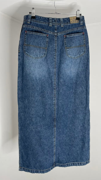 Denim Washed Maxi Skirt M