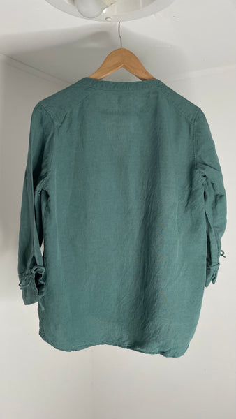 Teal Linen Top L