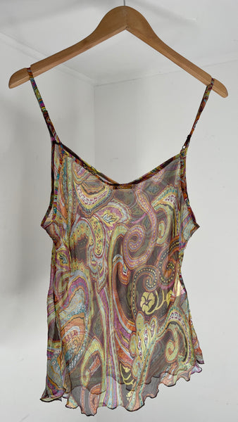 Swirl Silk Tank Top XL