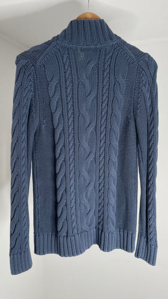 LLBean Cable Zip Sweater S