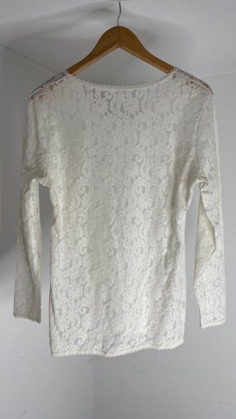 Blanc Lace Top O/S