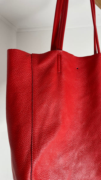 Light Red Leather Tote