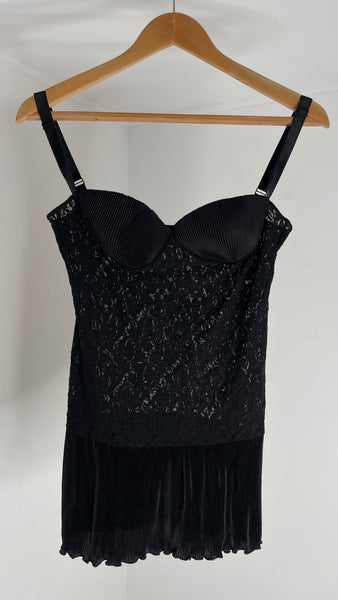 Pleat Lace Bustier Top L