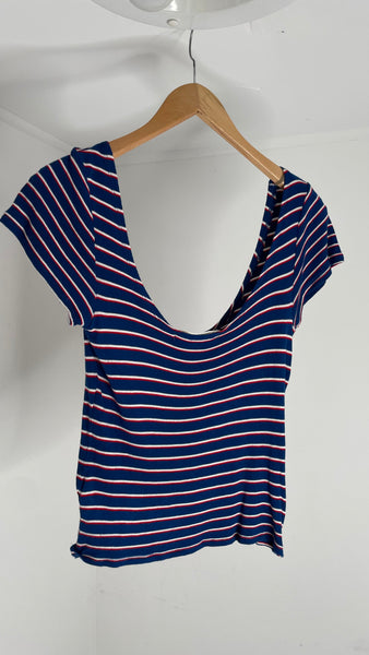 Stripes Scoop Top L
