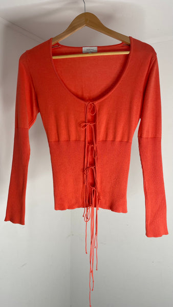 Coral Tie Sweater M