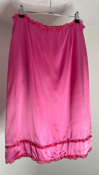 Pink Frill Silk Skirt IT46