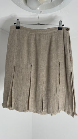 Linen Pleat Skirt M