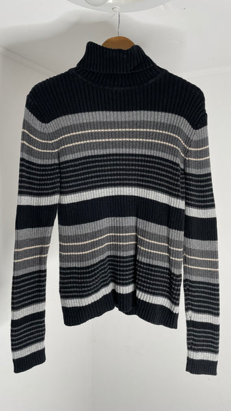 Grey Stripes Turtleneck M