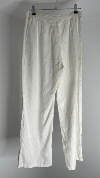 White Zip Lin Pants M