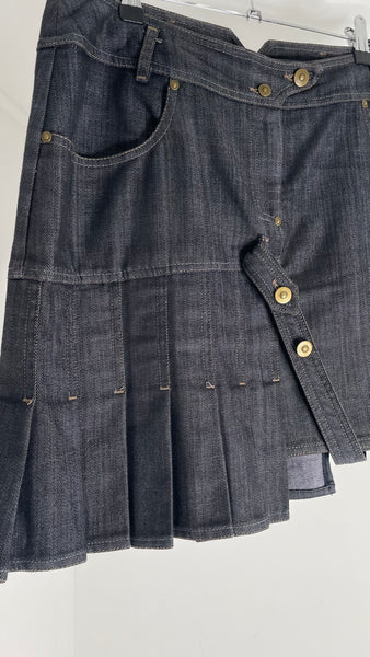 LBH Pleat Denim Skirt L