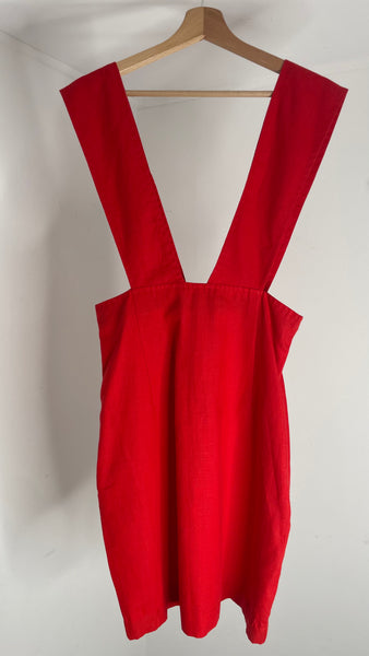 Red Overall Dress M