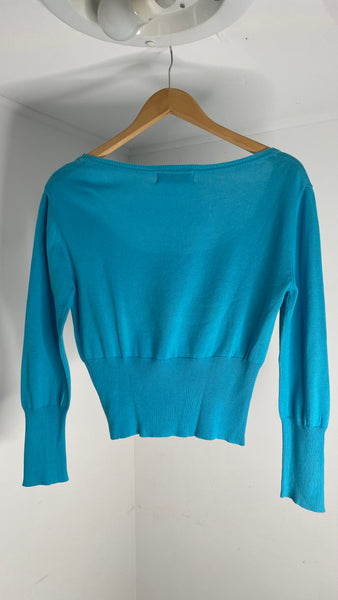 Turquoise Scoop Sweater M/L