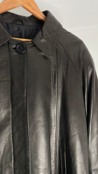 Espresso Leather Wide Jacket XL