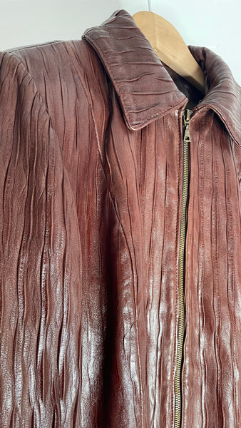 Bark Leather Jacket M