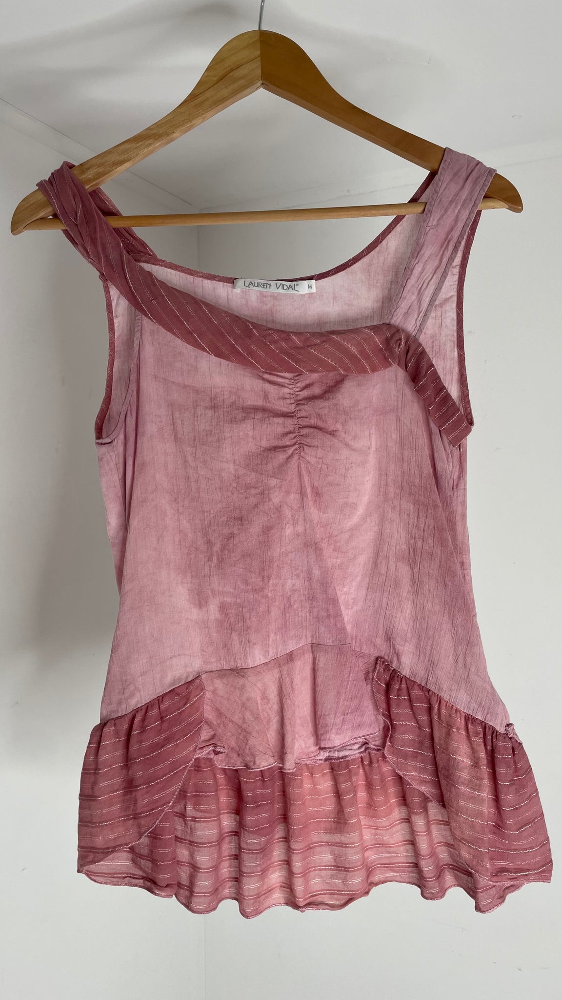 Blush Ruffle Tank M