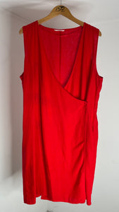 Cherry Linen Wrap Dress XL