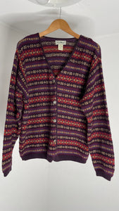 LLBean Plum Cardigan M