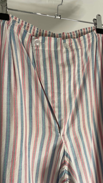 Cotton Stripe Pajama Set L